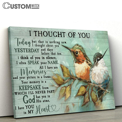 I Thought Of You Hummingbirds Large Canvas Art - Christian Wall Art Home Decor - Religious Canvas Prints