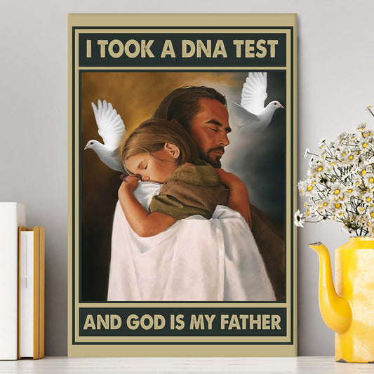 I Took A Dna Test And God Is My Father Canvas Wall Art - Jesus Hugs The Little Girl Wall Canvas - Religious Canvas Prints