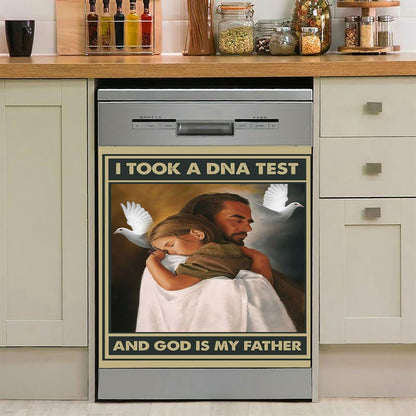 I Took A Dna Test And God Is My Father Dishwasher Cover, Jesus Hugs The Little Girl Dishwasher Stickers, Religious Kitchen Decor