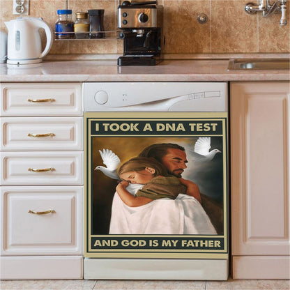 I Took A Dna Test And God Is My Father Dishwasher Cover, Jesus Hugs The Little Girl Dishwasher Stickers, Religious Kitchen Decor
