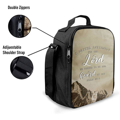I Waited Patiently For The Lord He Turned To Me And Heard My Cry Psalm 401 Lunch Bag, Christian Lunch Bag, Religious Lunch Box For School, Picnic