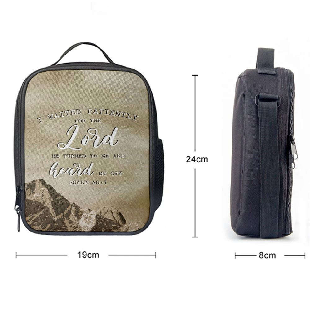 I Waited Patiently For The Lord He Turned To Me And Heard My Cry Psalm 401 Lunch Bag, Christian Lunch Bag, Religious Lunch Box For School, Picnic