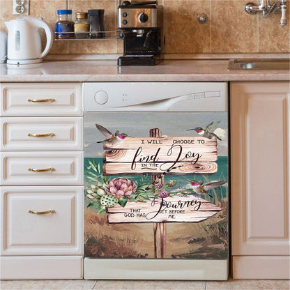 I Will Choose To Find Joy In The Journey That God Has Set Before Me Hummingbird Old Road Sign Dishwasher Cover