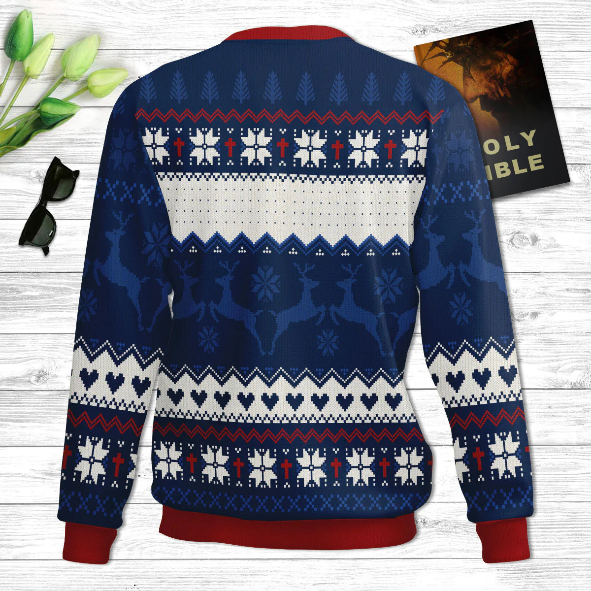 I Will Walk By Faith Even When Cannot See  2 Corinthians 57 Ugly Christmas Sweater - Christian Unisex Sweater - Religious Christmas Gift