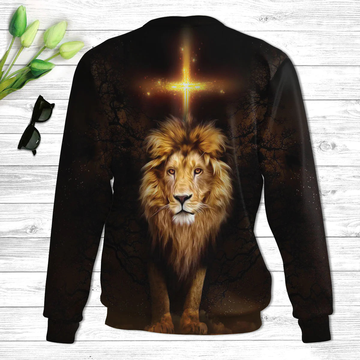 I Will Walk By Faith Even When Cannot See Lion Ugly Christmas Sweater - Christian Unisex Sweater - Religious Christmas Gift