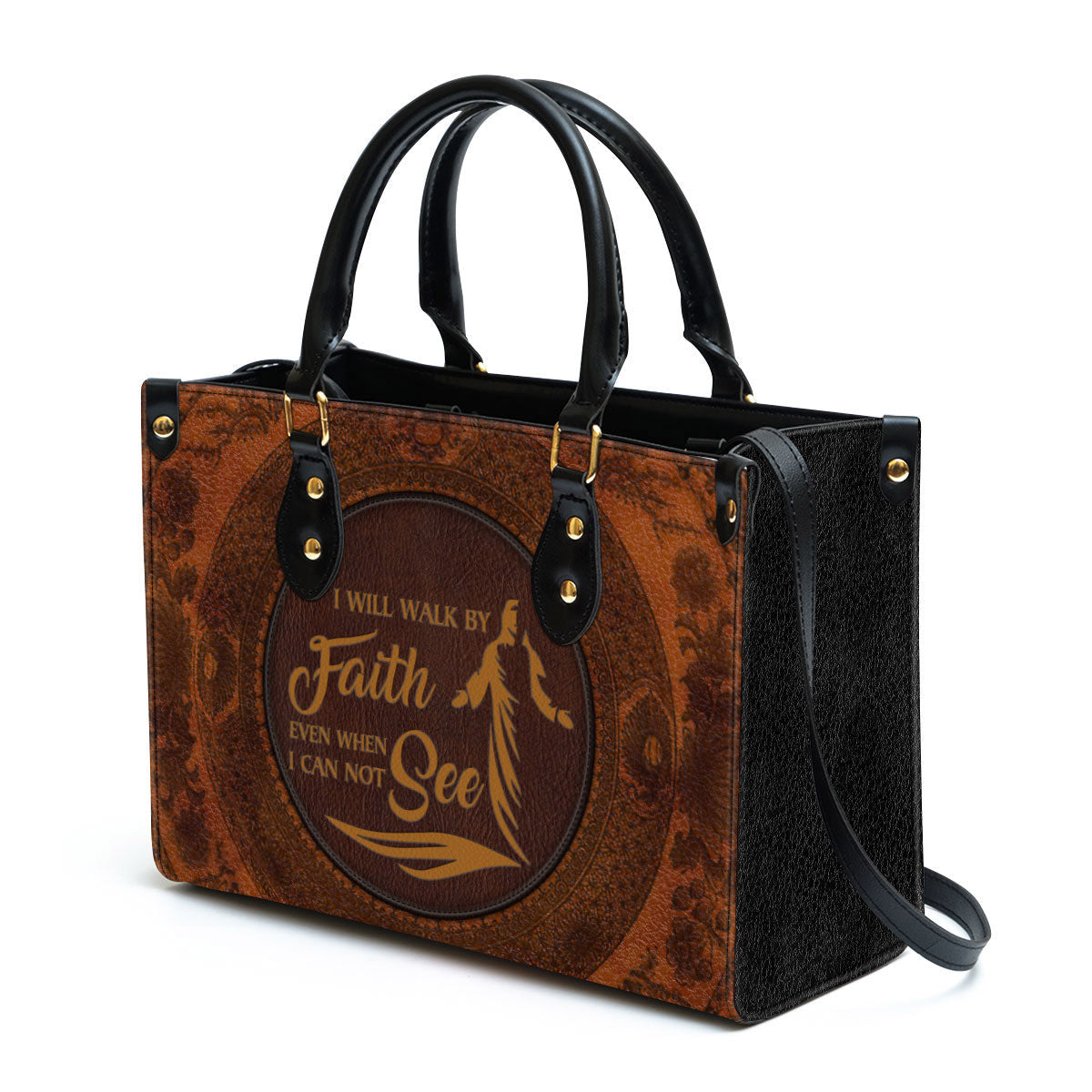 I Will Walk By Faith Even When I Can Not See Leather Handbag, Religious Gifts For Women, Women Pu Leather Bag