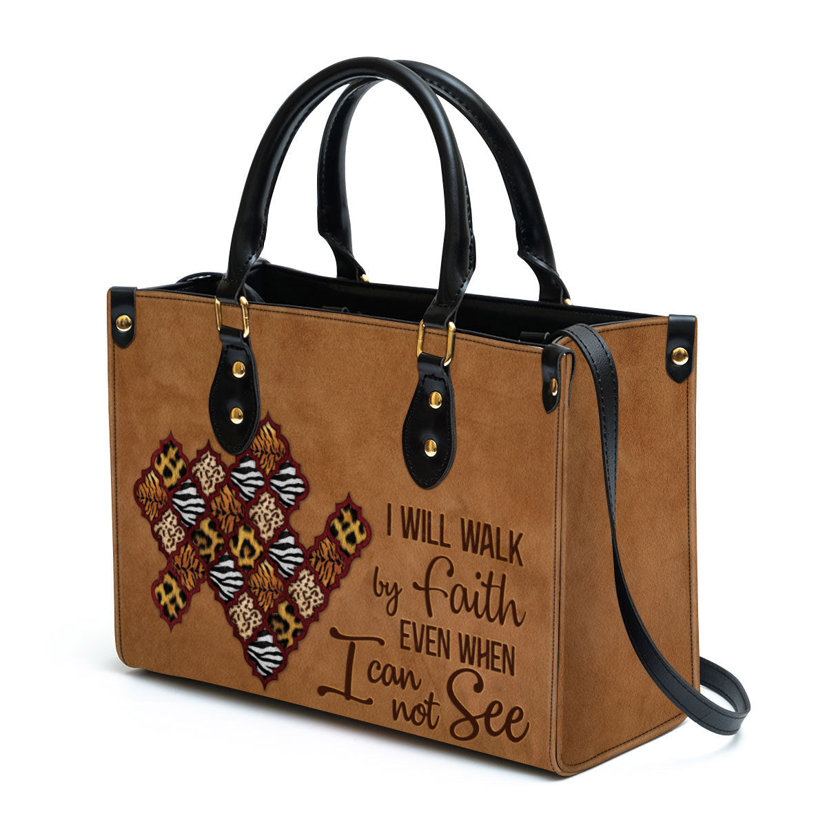 I Will Walk By Faith, Meaningful Leather Bag, Christian Pu Leather Bags For Women