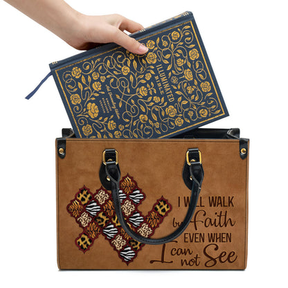 I Will Walk By Faith, Meaningful Leather Bag, Christian Pu Leather Bags For Women