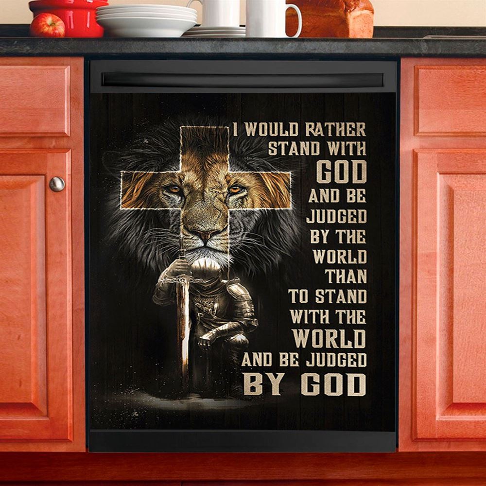 I Would Rather Stand With God Dishwasher Cover, Bible Verse Dishwasher Stickers, Scripture Kitchen Decor