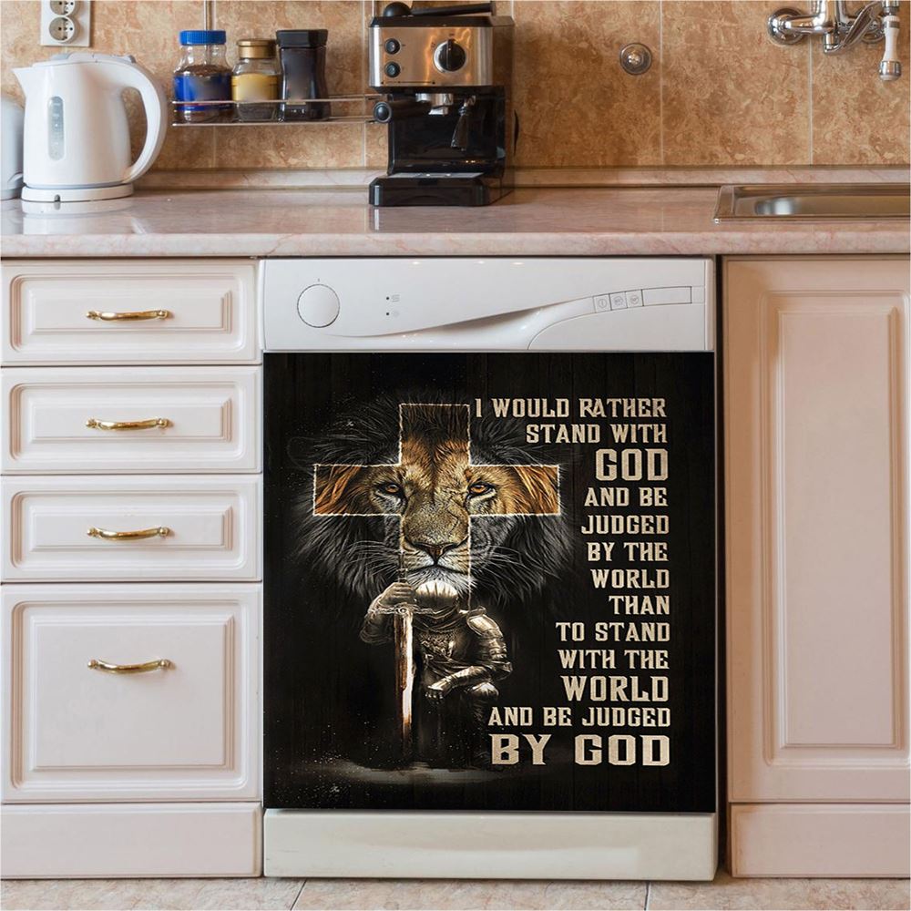 I Would Rather Stand With God Dishwasher Cover, Bible Verse Dishwasher Stickers, Scripture Kitchen Decor