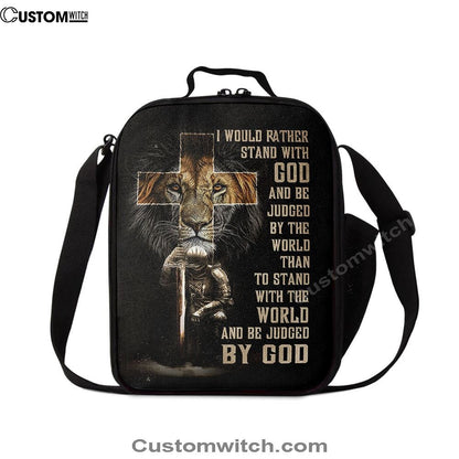 I Would Rather Stand With God Lunch Bag, Lion Of Judah Cross Warrior Lunch Bag, Christian Lunch Bag, Religious Lunch Box For School, Picnic