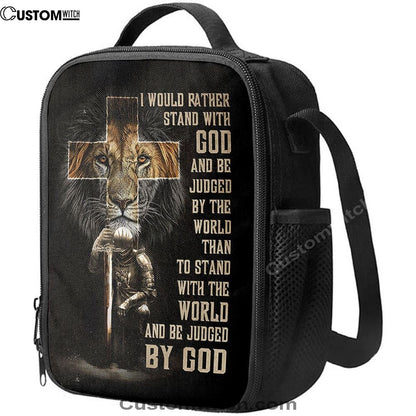 I Would Rather Stand With God Lunch Bag, Lion Of Judah Cross Warrior Lunch Bag, Christian Lunch Bag, Religious Lunch Box For School, Picnic