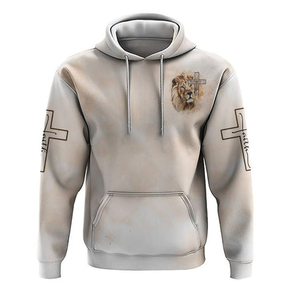 I Would Rather Stand With God Painting Lion All Over Print 3D Hoodie, Christian Hoodie, Christian Sweatshirt, Bible Verse Shirt