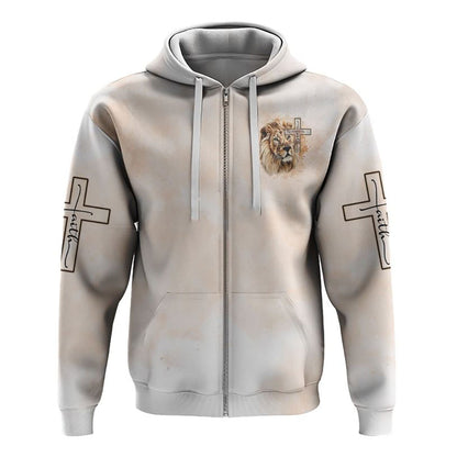 I Would Rather Stand With God Painting Lion All Over Print 3D Hoodie, Christian Hoodie, Christian Sweatshirt, Bible Verse Shirt