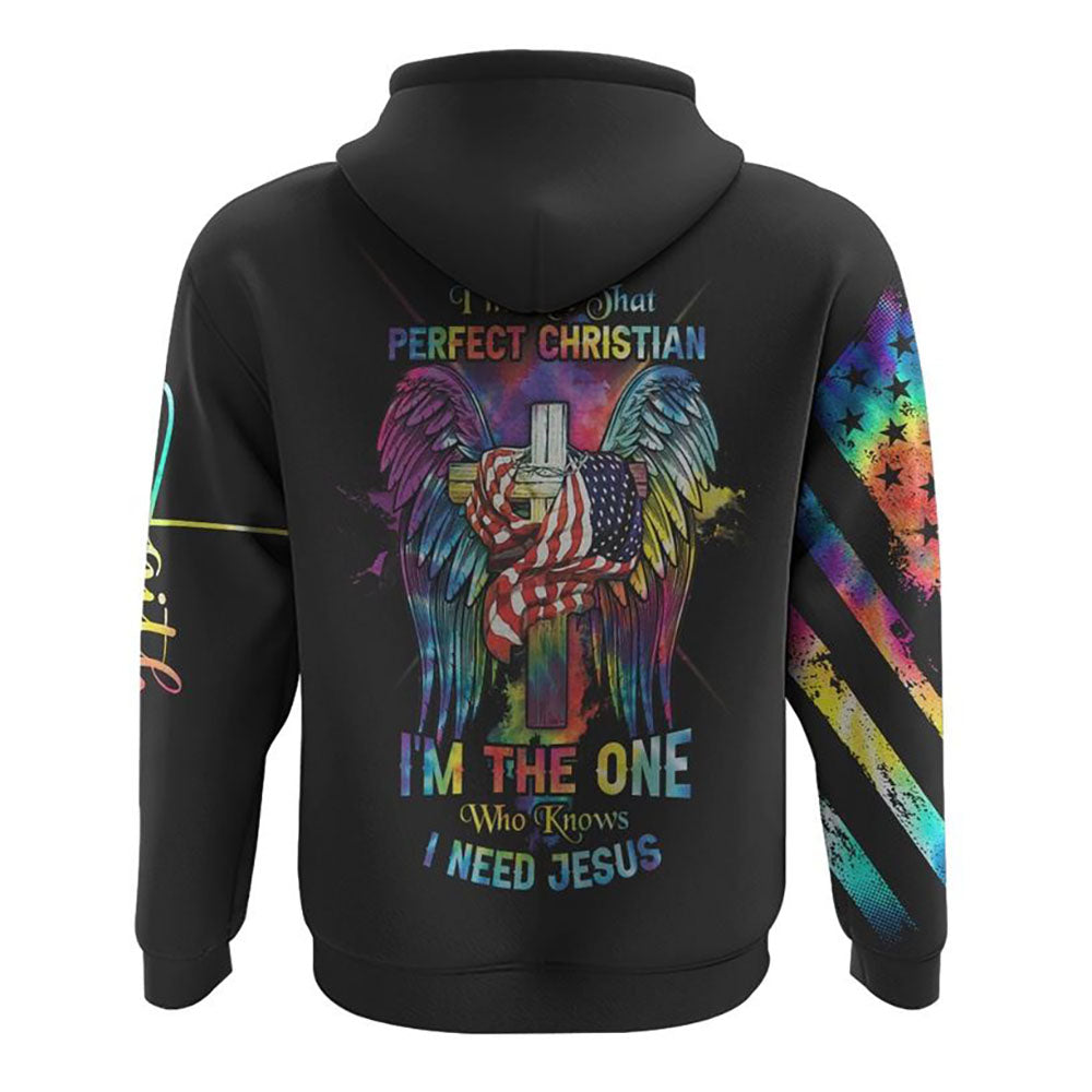 I'm Not That Perfect Christian Wings All Over Print 3D Hoodie, Christian Hoodie, Christian Sweatshirt, Bible Verse Shirt