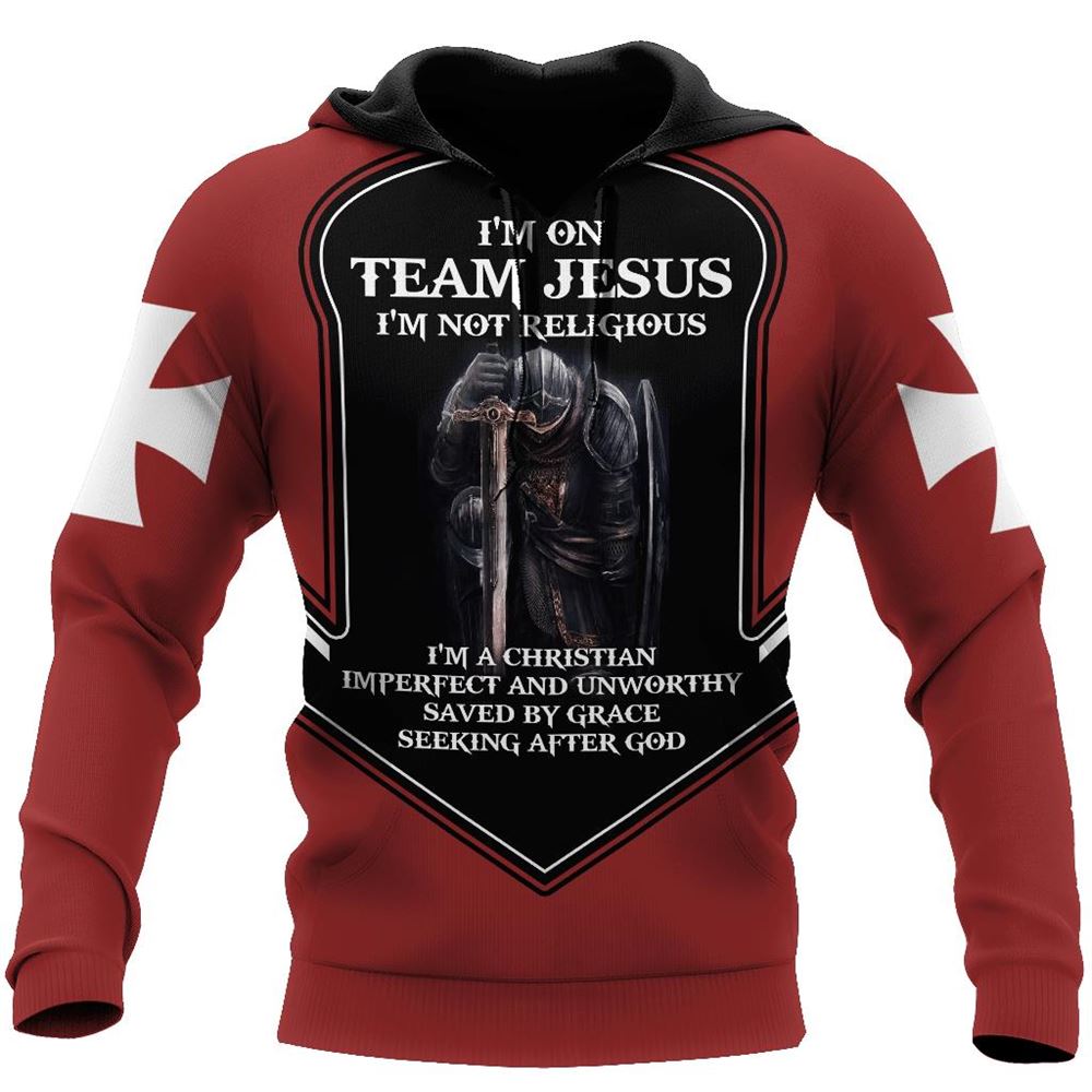 I'm On Team Jesus I'm Not Religious God 3D Hoodie For Man And Women, Jesus Printed 3D Hoodie