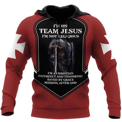I'm On Team Jesus I'm Not Religious God 3D Hoodie For Man And Women, Jesus Printed 3D Hoodie