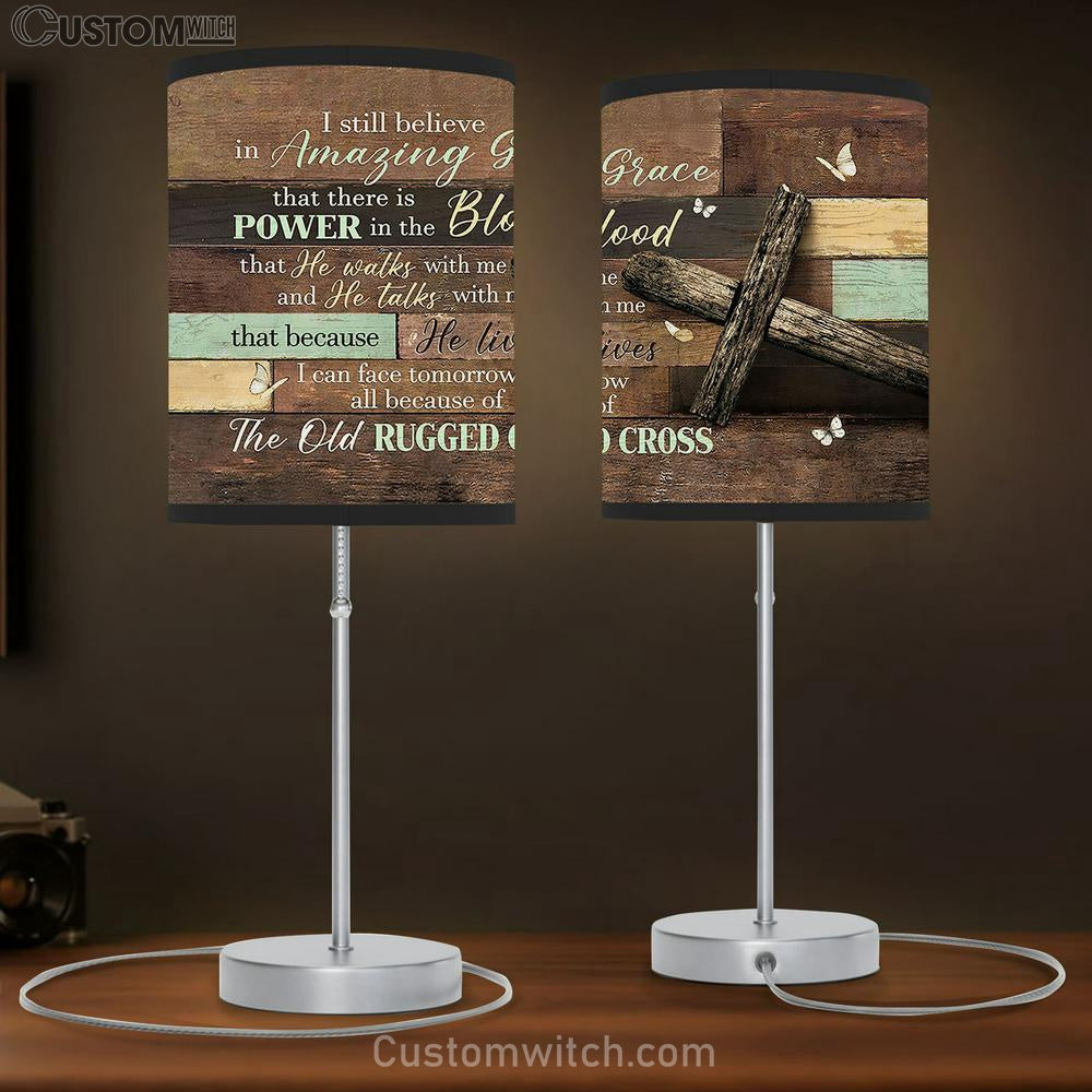 I still believe in grace cross Butterfly Table Lamb Gift - Bible Verse Table Lamb - Religious Bedroom Decor