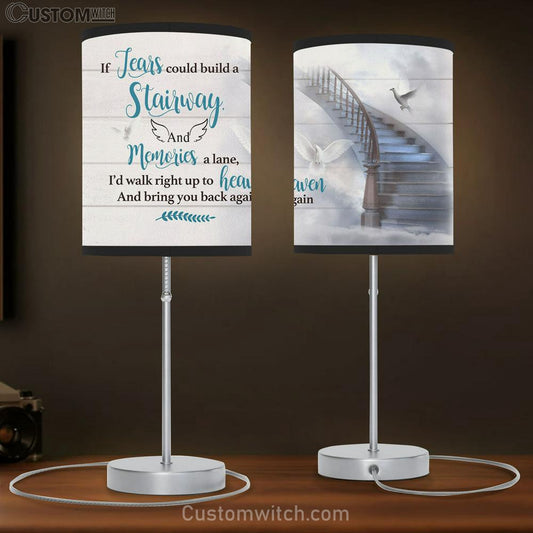 If Tears Could Build A Stairway And Memories A Lane Dove Large Table Lamb Art - Christian Lamb Gift Home Decor - Religious Table Lamb Prints