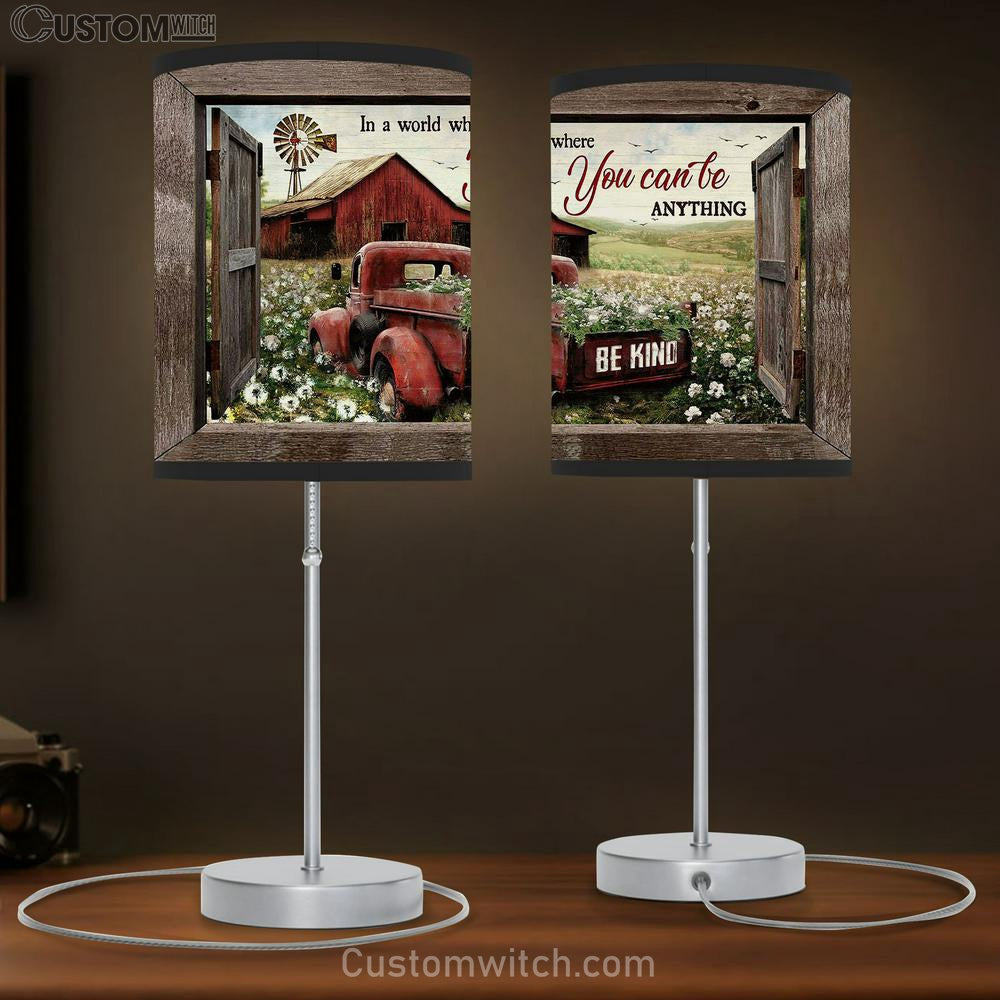 In A World Where You Can Be Anything Dandelion Field, Ladybug Car Lamb Gift Table Lamb - Christian Lamb Gift - Religious Art