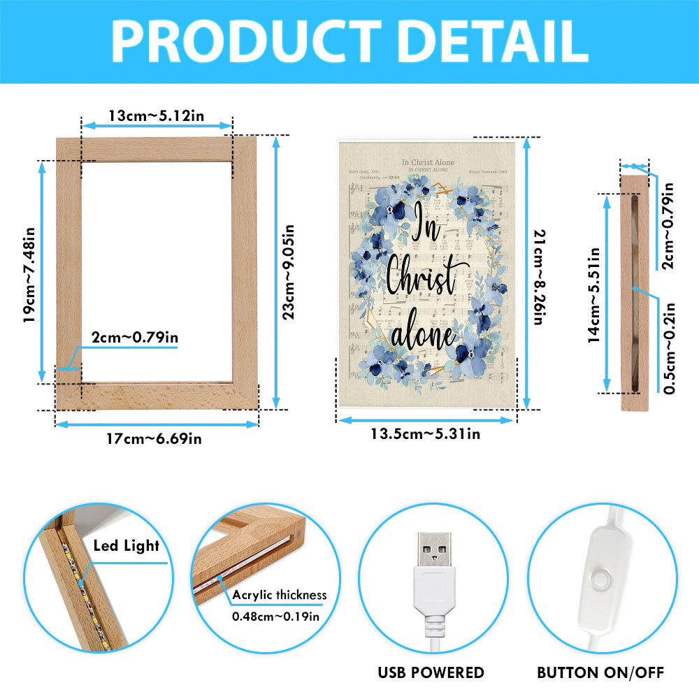 In Christ Alone - Christian Hymns Frame Lamp Prints - Bible Verse Decor - Scripture Art