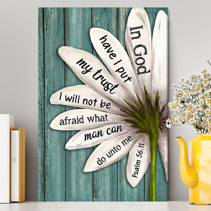In God Have I Put My Trust Lily Flower Canvas Art - Bible Verse Wall Art - Christian Inspirational Wall Decor