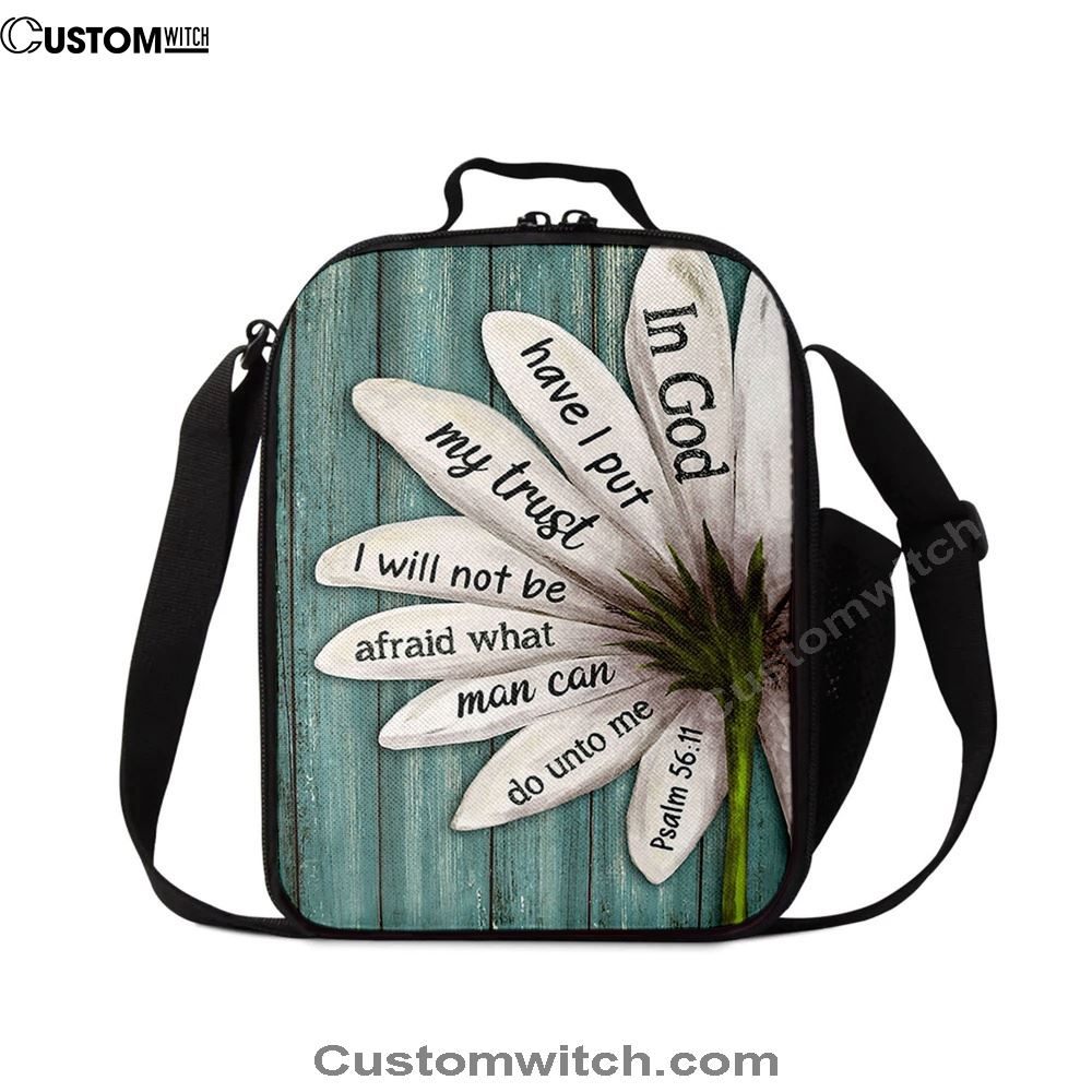 In God Have I Put My Trust Lily Flower Lunch Bag, Christian Lunch Bag, Religious Lunch Box For School, Picnic