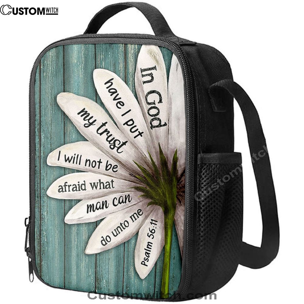 In God Have I Put My Trust Lily Flower Lunch Bag, Christian Lunch Bag, Religious Lunch Box For School, Picnic