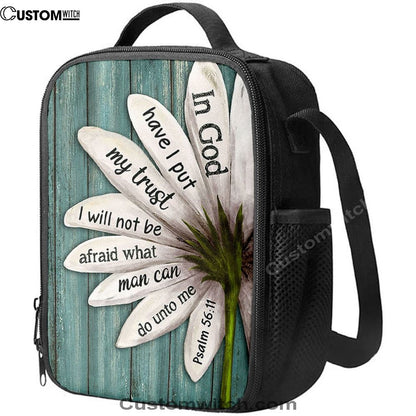 In God Have I Put My Trust Lily Flower Lunch Bag, Christian Lunch Bag, Religious Lunch Box For School, Picnic