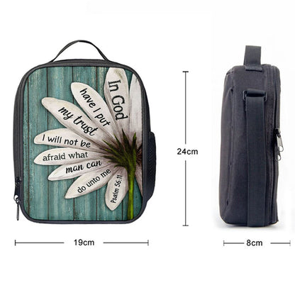 In God Have I Put My Trust Lily Flower Lunch Bag, Christian Lunch Bag, Religious Lunch Box For School, Picnic