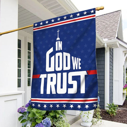 In God We Trust Flag, Outdoor Christian House Flag, Christian Flag, Scripture Flag, Garden Banner