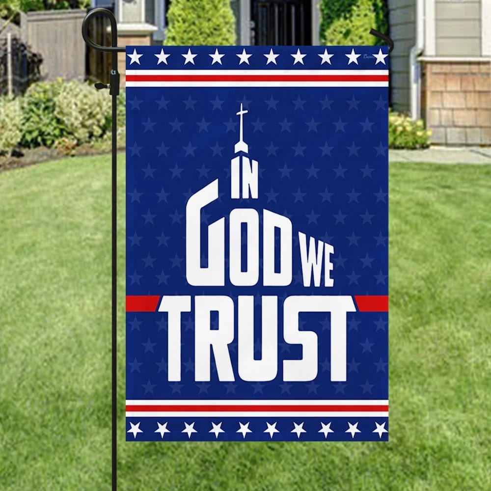 In God We Trust Flag, Outdoor Christian House Flag, Christian Flag, Scripture Flag, Garden Banner