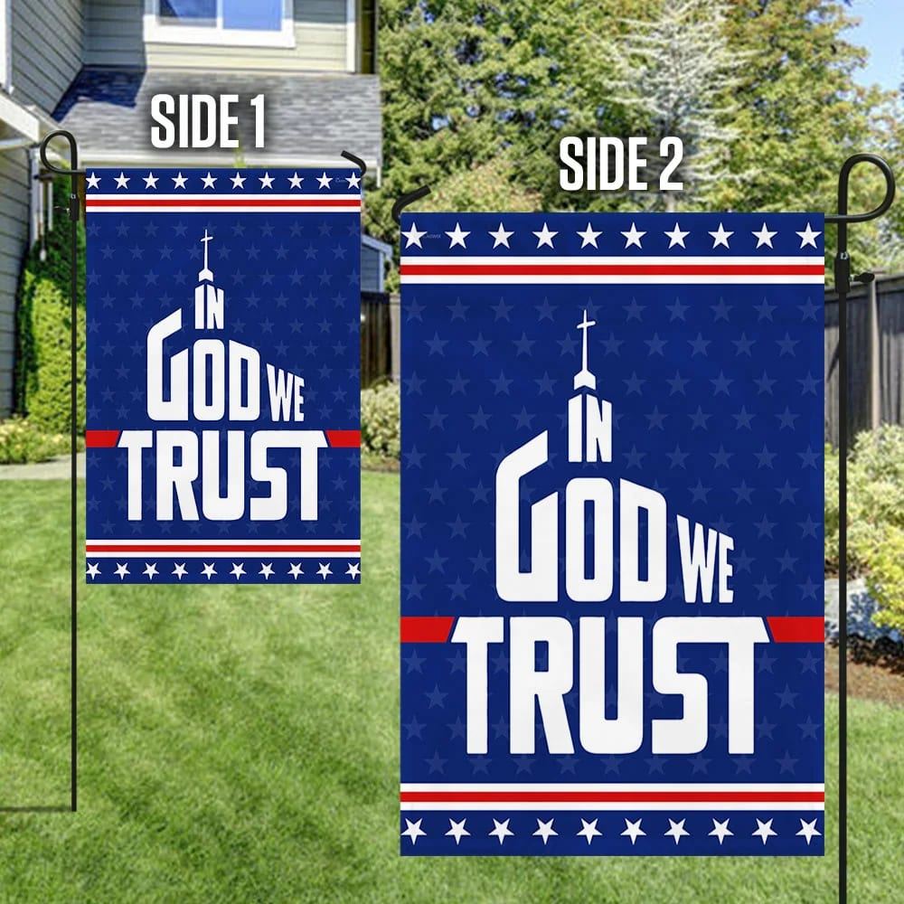 In God We Trust Flag, Outdoor Christian House Flag, Christian Flag, Scripture Flag, Garden Banner