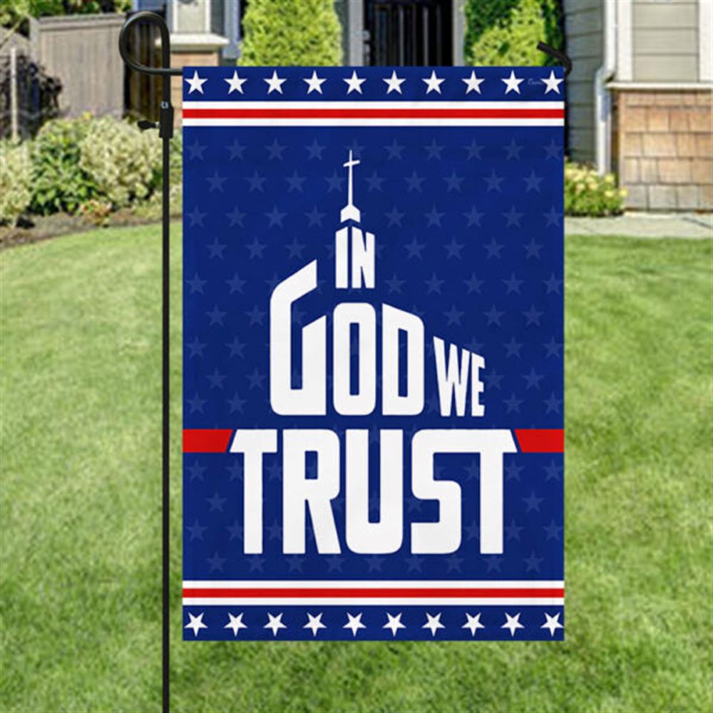 In God We Trust Flag, Outdoor Christian House Flag, Christian Flag, Scripture Flag, Garden Banner