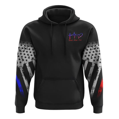 In God We Trust Police Firefighter Wings All Over Print 3D Hoodie, Christian Hoodie, Christian Sweatshirt, Bible Verse Shirt
