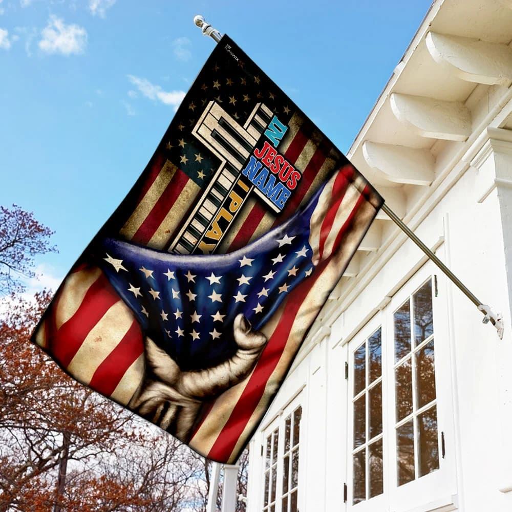 In Jesus Name I Play Piano Flag, Outdoor Christian House Flag, Christian Flag, Scripture Flag, Garden Banner