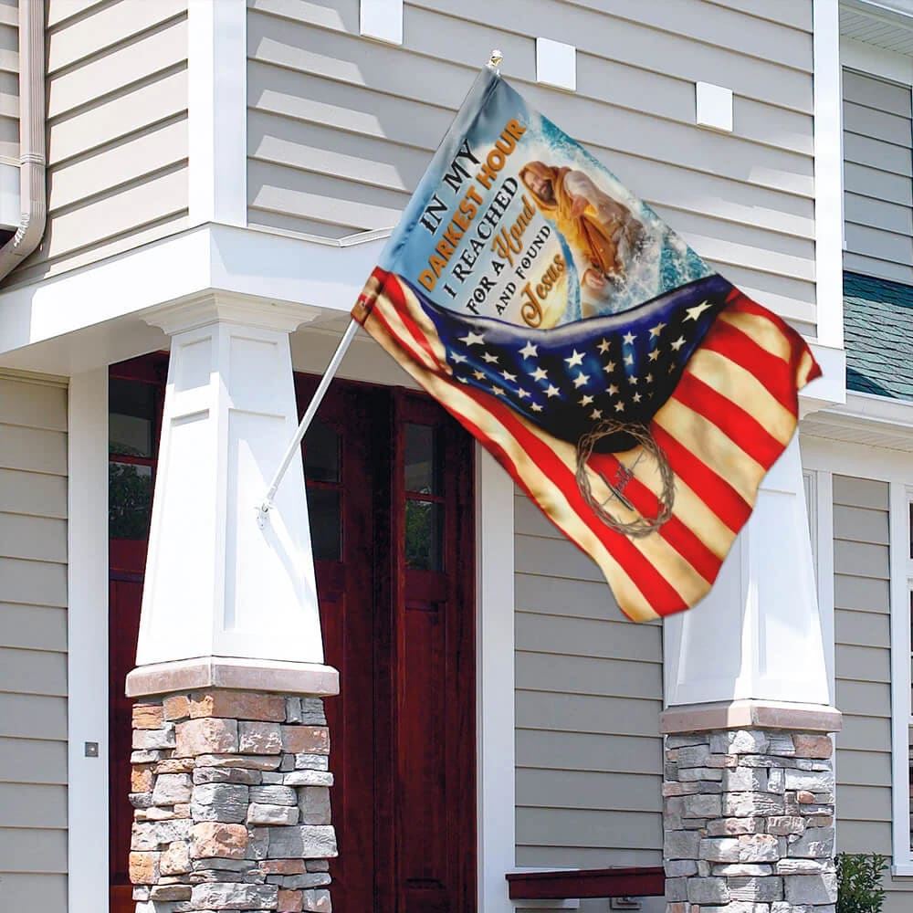 In My Darkest Hour I Found Jesus Flag, Outdoor Christian House Flag, Christian Flag, Scripture Flag, Garden Banner