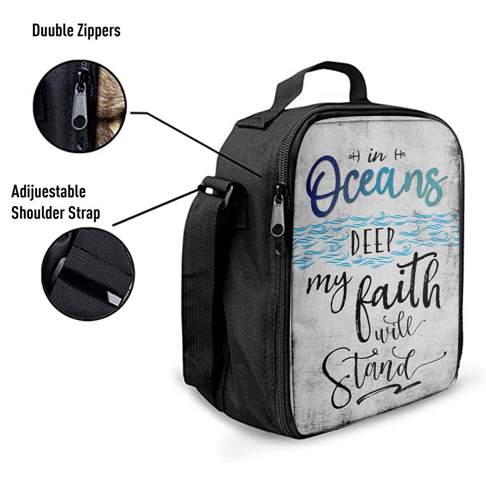 In Oceans Deep My Faith Will Stand Christian Lunch Bag, Christian Lunch Bag, Religious Lunch Box For School, Picnic