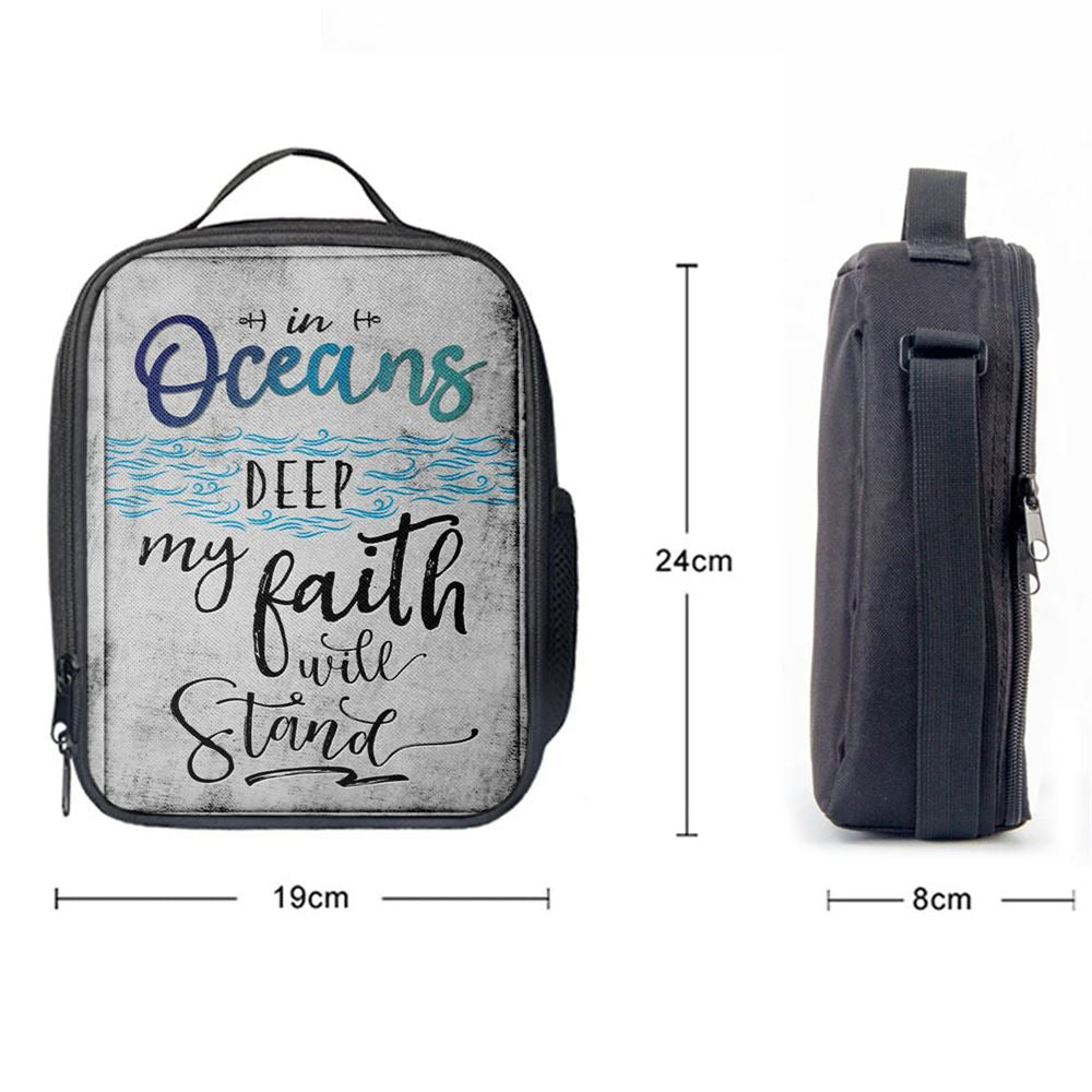 In Oceans Deep My Faith Will Stand Christian Lunch Bag, Christian Lunch Bag, Religious Lunch Box For School, Picnic