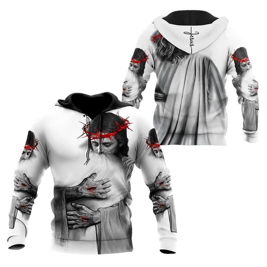 In The Arms Of Lord God 3D Hoodie For Man And Women, Jesus Printed 3D Hoodie