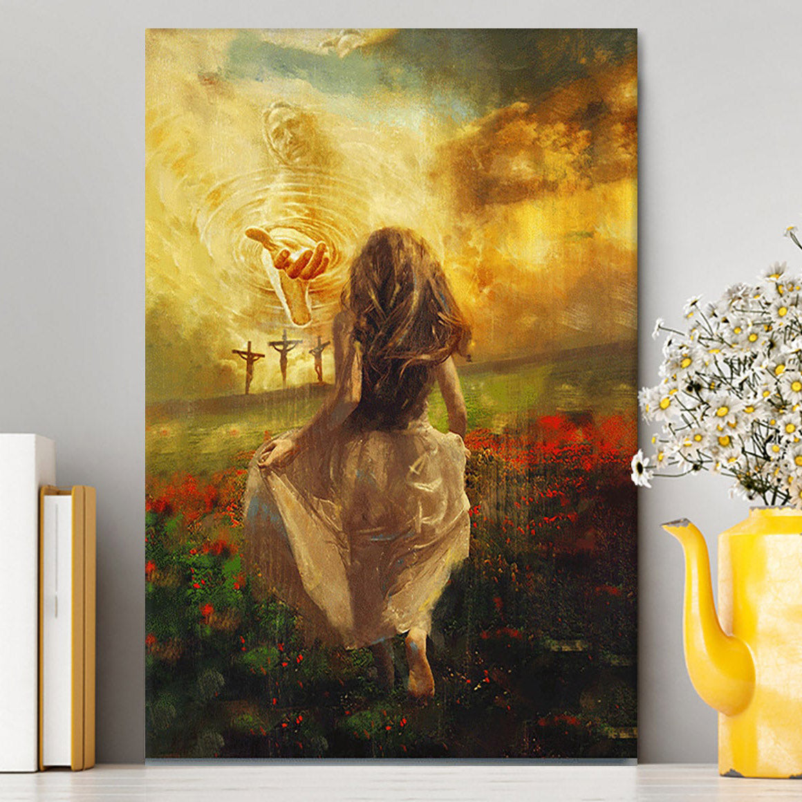 Into God Arms Run To The World Canvas Wall Art - Christian Canvas Prints - Bible Verse Canvas Art