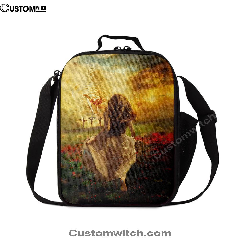 Into God Arms Run To The World Lunch Bag, Christian Lunch Bag, Religious Lunch Box For School, Picnic