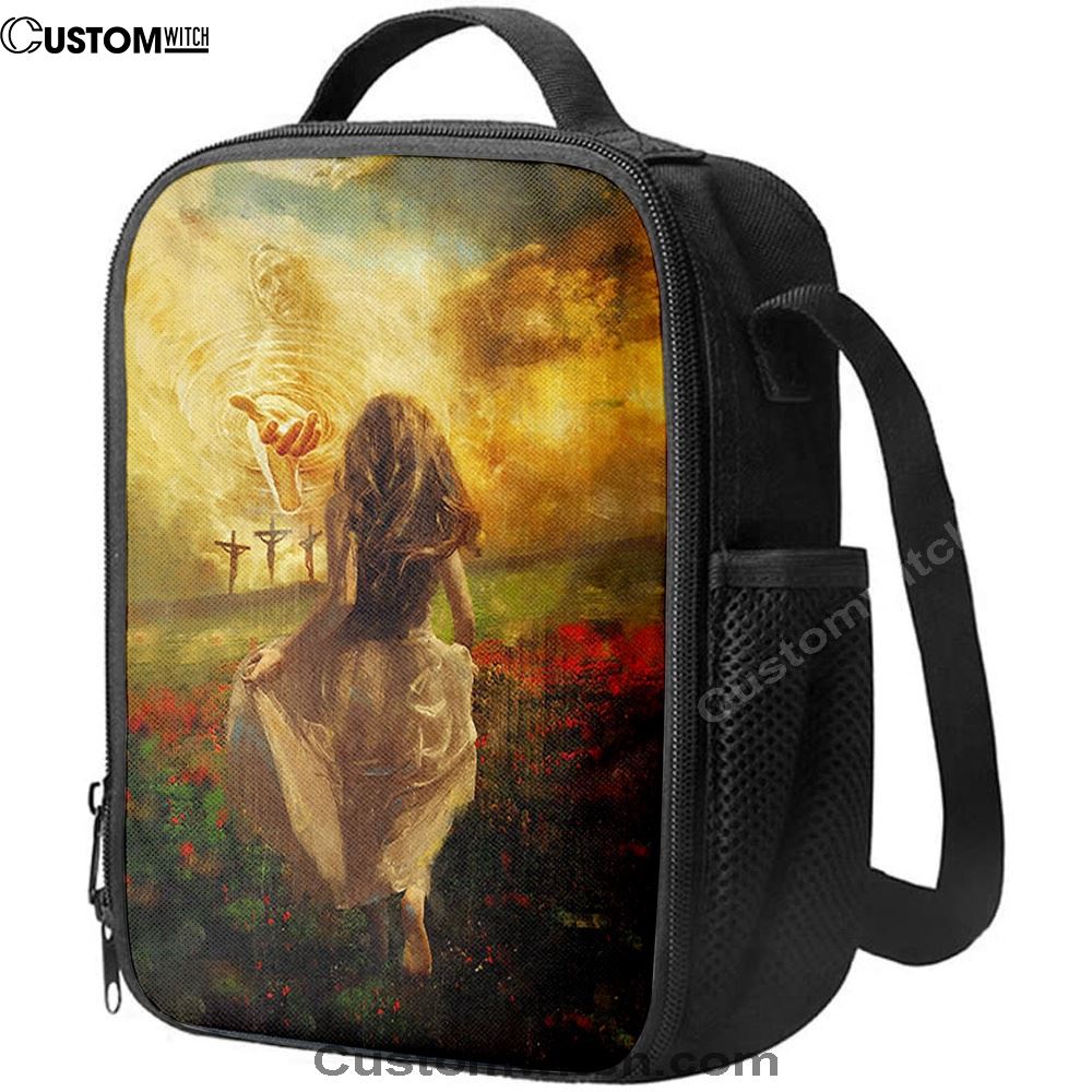 Into God Arms Run To The World Lunch Bag, Christian Lunch Bag, Religious Lunch Box For School, Picnic