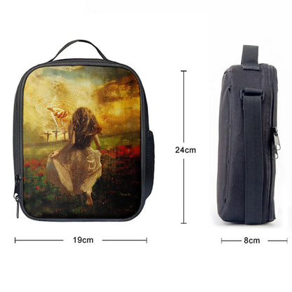 Into God Arms Run To The World Lunch Bag, Christian Lunch Bag, Religious Lunch Box For School, Picnic