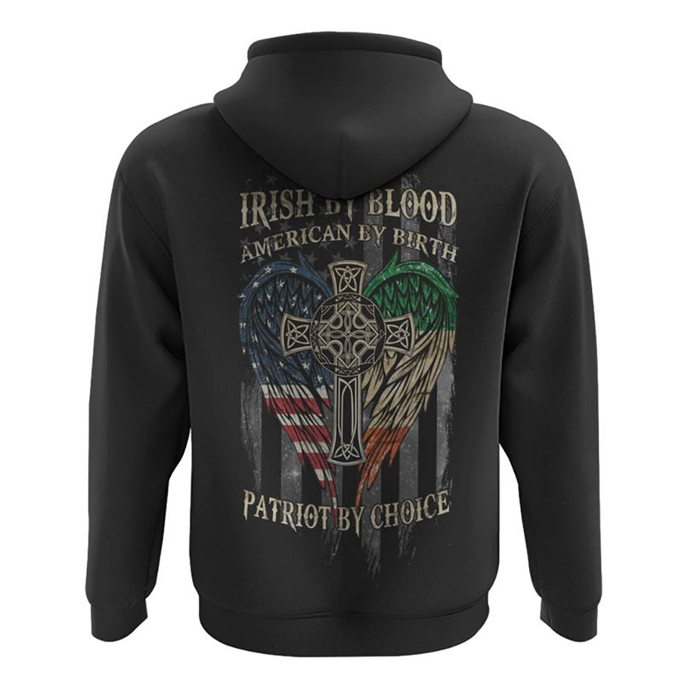 Irish By Blood American By Birth Wings Cross All Over Print 3D Hoodie, Christian Hoodie, Christian Sweatshirt, Bible Verse Shirt
