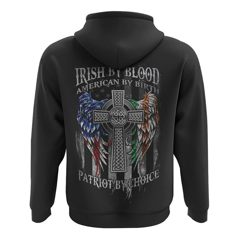 Irish By Blood American By Birth Wings Flag All Over Print 3D Hoodie, Christian Hoodie, Christian Sweatshirt, Bible Verse Shirt