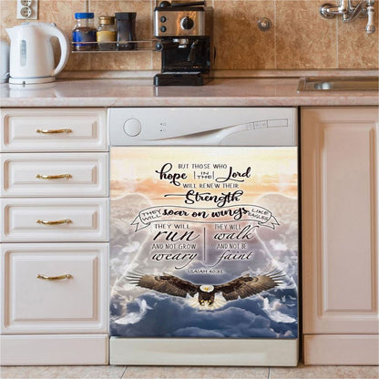 Isaiah 4031 Those Who Hope In The Lord Bible Verse Dishwasher Cover, Bible Verse Dishwasher Stickers, Scripture Kitchen Decor