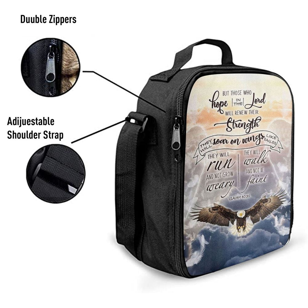 Isaiah 4031 Those Who Hope In The Lord Bible Verse Lunch Bag, Christian Lunch Bag, Religious Lunch Box For School, Picnic