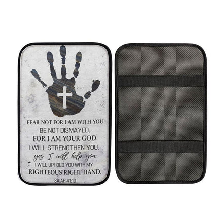 Isaiah 4110 Car Armrest Pad Fear Not For I Am With You Car Center Console Cover, Christ Car Armrest Accessories