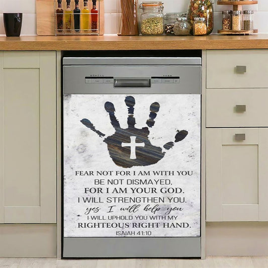Isaiah 4110 I Will Strengthen You And Help You Bible Verse Dishwasher Cover, Bible Verse Dishwasher Stickers, Scripture Kitchen Decor
